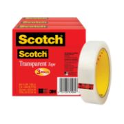 Picture of Scotch® Transparent Tape 600 72 3PK, 1" x 2592", 3" Core, Transparent, 3/Pack