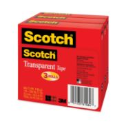 Picture of Scotch® Transparent Tape 600 72 3PK, 1" x 2592", 3" Core, Transparent, 3/Pack