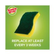 Picture of Scotch-Brite® Heavy-Duty Scrub Sponge, 4 1/2" x 2 7/10" x 3/5", Green/Yellow, 6/Pack
