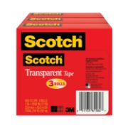 Picture of Scotch® Transparent Tape 600 72 3PK, 1" x 2592", 3" Core, Transparent, 3/Pack