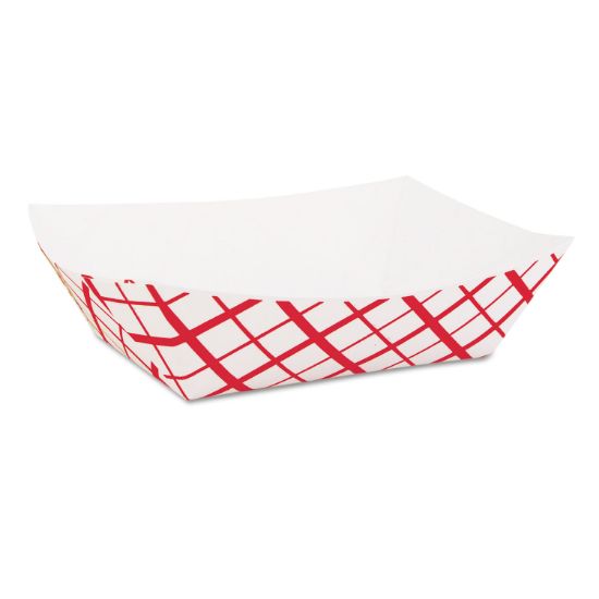 Picture of SCT® Paper Food Baskets, 1lb, Red/White, 1000/Carton
