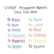 Picture of Sharpie Ultra Fine Point Permanent Markers 12/Pkg Assorted Colors