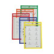 Picture of Reusable Dry-Erase Pockets 6"X9" 10/Pkg Assorted Primary Colors